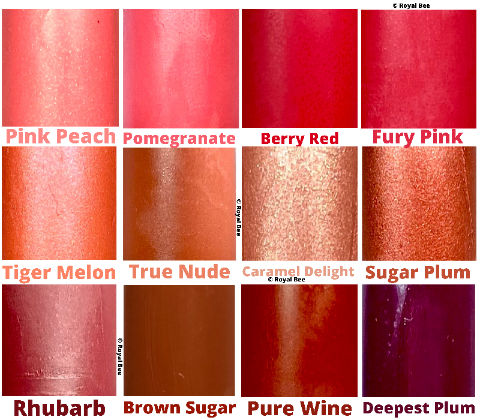 Picture: All Twelve Lipstick swatches